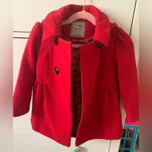 Red coat toddler girl 2/3 size